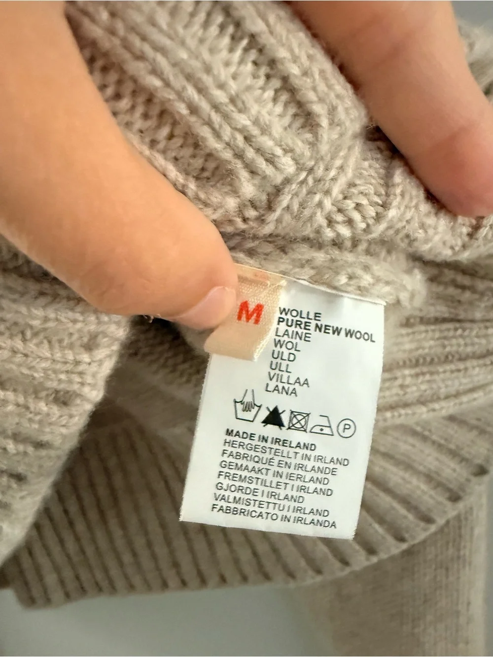 &daughter 100% Wool Fintra Cropped Beige Cream Mockneck Sweater M